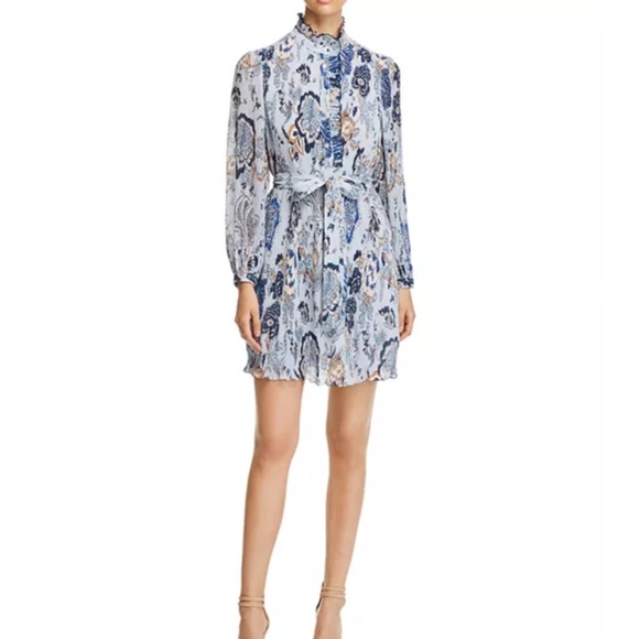 Tory Burch Dresses & Skirts - Tory Burch Blue and White Paisley Tie-Waist Mini Dress